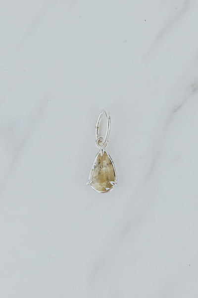 Necklace Charm - Sunstone Teardrop