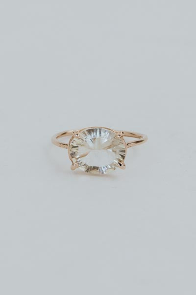 Oval Sunstone Ring - 14k Rose Gold