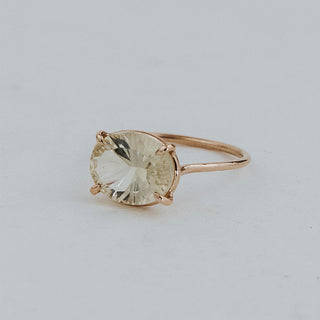 Oval Sunstone Ring - 14k Rose Gold