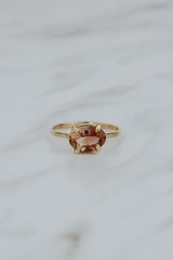 Oval Sunstone Ring - 14k thumbnail