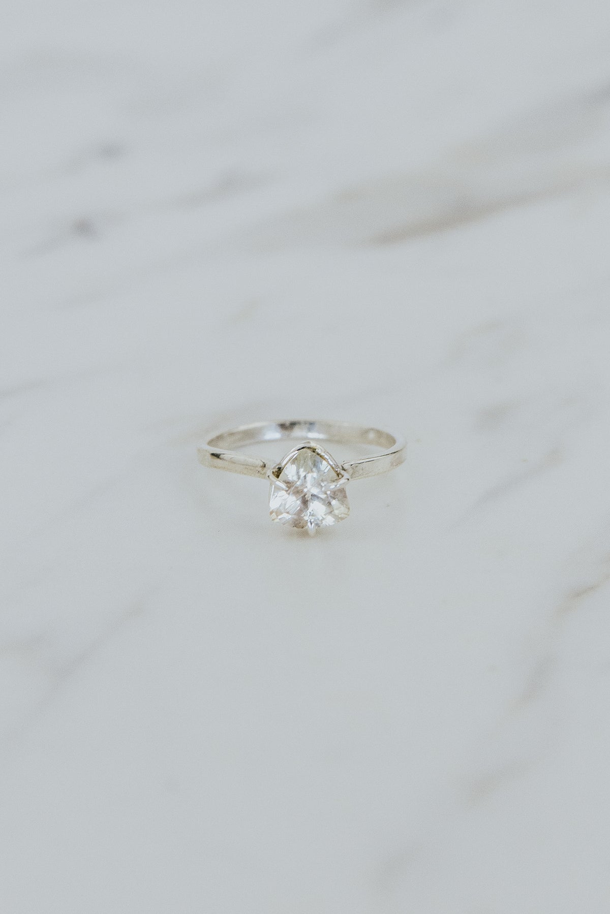 Wings Hawaii Trillion Sunstone Ring in sterling silver. Fine jewelry handmade with aloha in Maui.