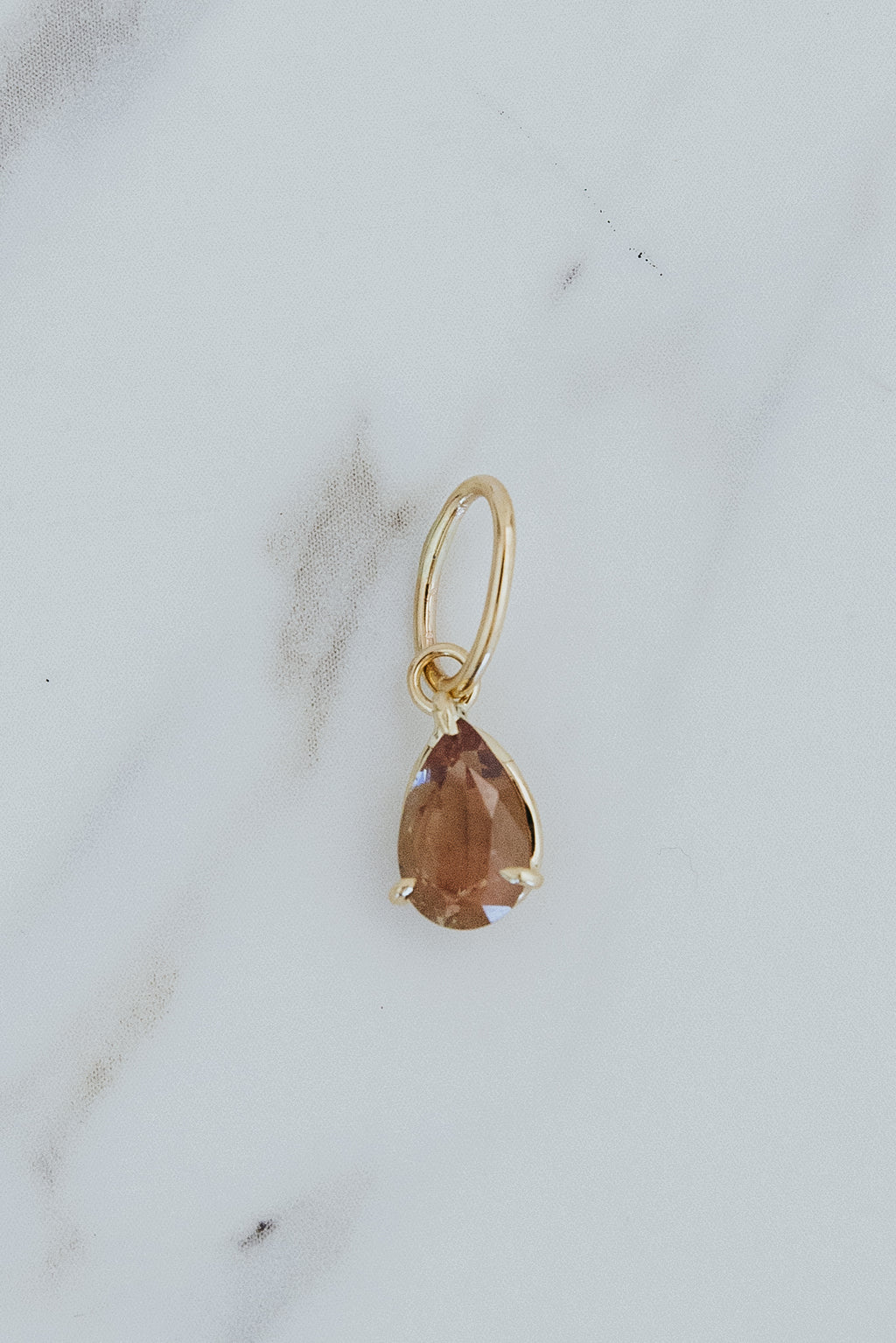 Necklace Charm - Sunstone Teardrop