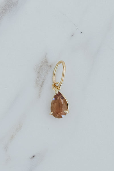 Necklace Charm - Sunstone Teardrop