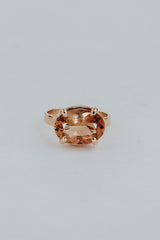 Wide Prong Set Gemstone Ring - Sunstone | 14K Rose Gold thumbnail