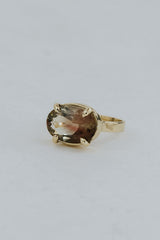 Wide Set Prong Set Gemstone Ring - Sunstone | 14K Yellow Gold thumbnail