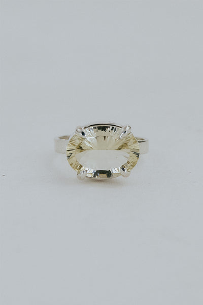 Wide Prong Set Gemstone Ring - Sunstone | Sterling Silver
