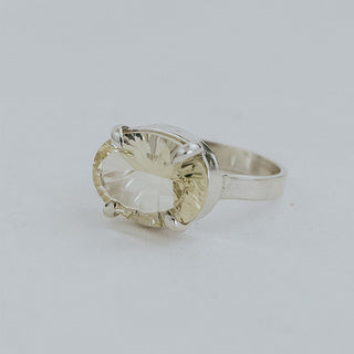 Wide Prong Set Gemstone Ring - Sunstone | Sterling Silver