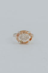Wide Prong Set Gemstone Ring - Sunstone | Sterling Silver thumbnail