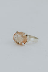Wide Prong Set Gemstone Ring - Sunstone | Sterling Silver thumbnail
