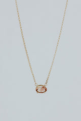 Oval Sunstone Necklace - 14k thumbnail