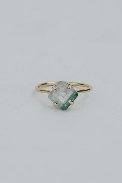 Watermelon Tourmaline Diamond Shaped Ring