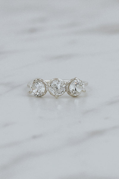 Triplet Ring - Clear Zircon
