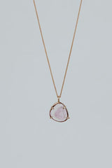 Rose Cut Gemstone Necklace - Tourmaline 14k RG thumbnail