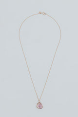 Rose Cut Gemstone Necklace - Tourmaline 14k RG thumbnail