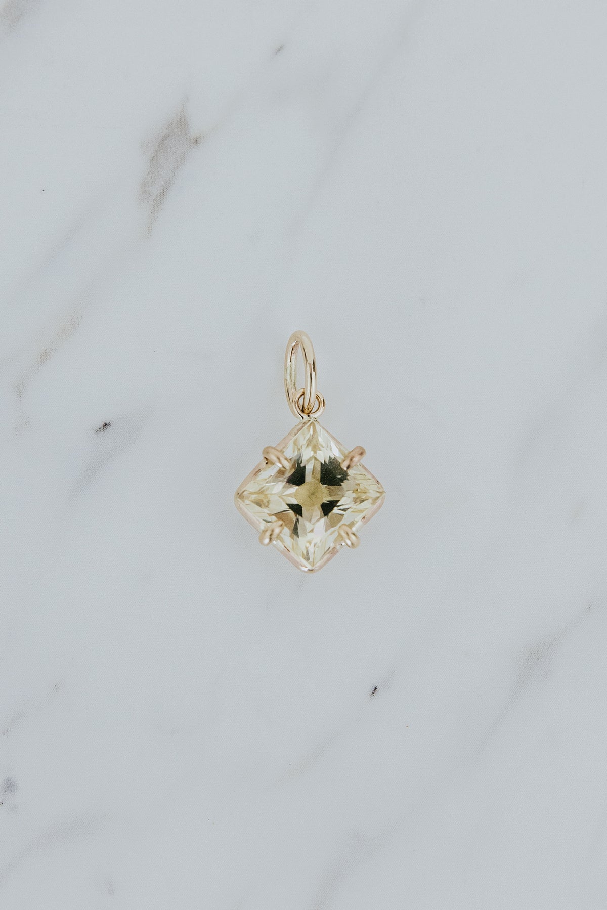 Wings Hawaii Stella Feldspar necklace charm in 14k gold-filled. Fine jewelry handcrafted in Maui. Charm Bar collection. Mix, match, customize modern charm jewelry made in Hawaii. 