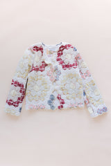 Wings Hawaii vintage quilt jacket. Upcycled, sustainable, small batch, creative fashion handmade in Maui.  thumbnail