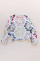 Wings Hawaii vintage quilt jacket. Upcycled, sustainable, small batch, creative fashion handmade in Maui.  thumbnail