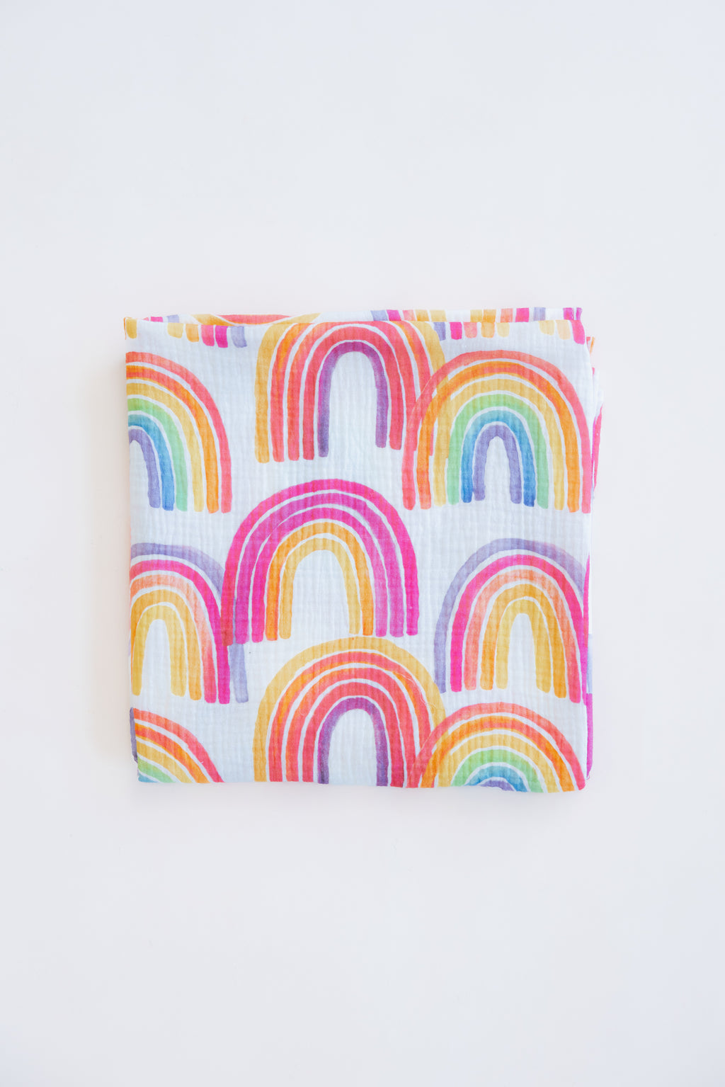 Wings Hawaii baby swaddle blanket with rainbows print. Original artwork designed in Maui. Best baby shower gifts, nursing cover, new mommy gifts. Island style keiki accessories. 
