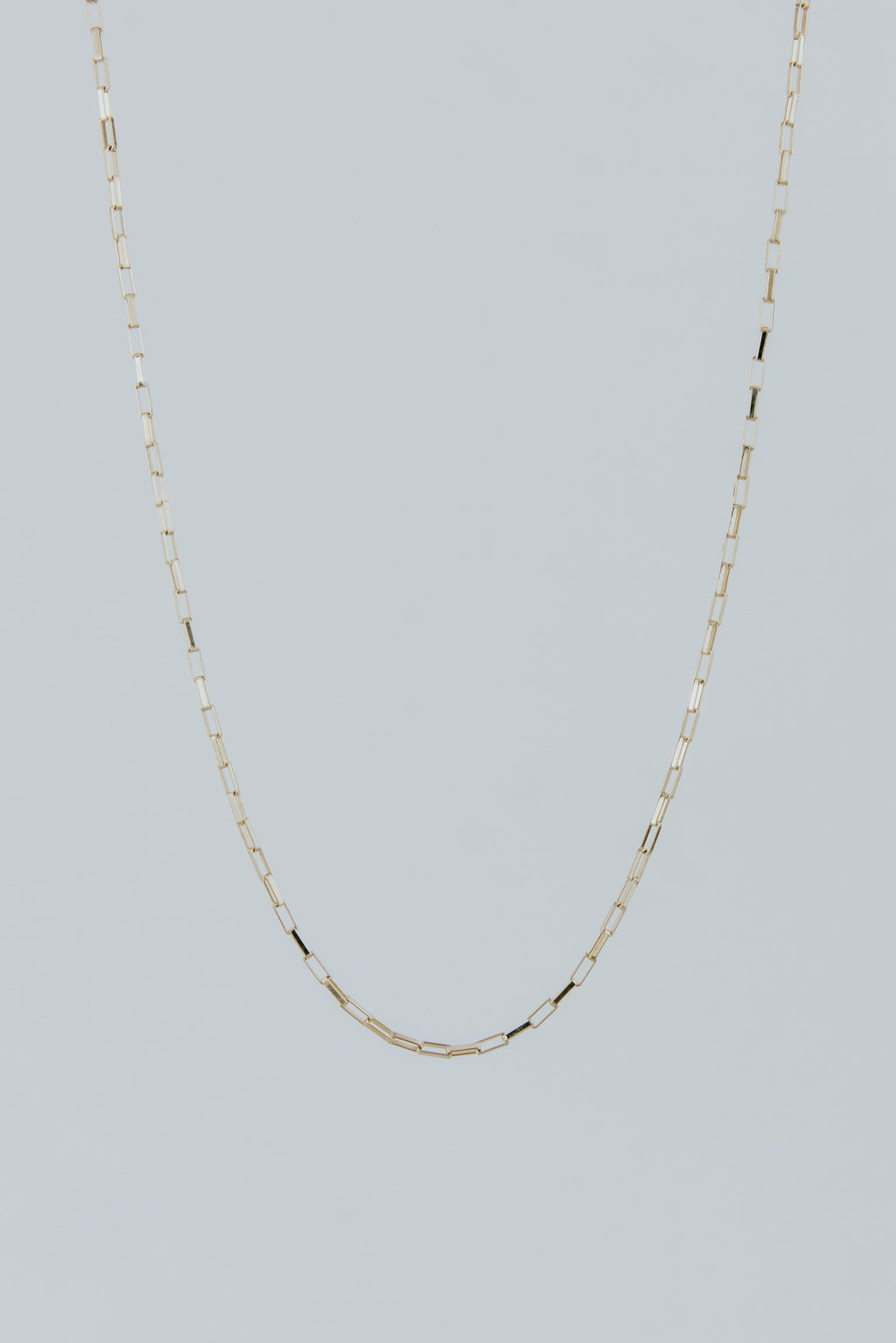 Wings Hawaii Rectangle Chain necklace in solid 14k yellow gold. 16" or 18" length. Fine jewelry handmade in Maui. Expertly handcrafted by artisans in Haiku, Maui. Wear solo, layered, or add charms. 