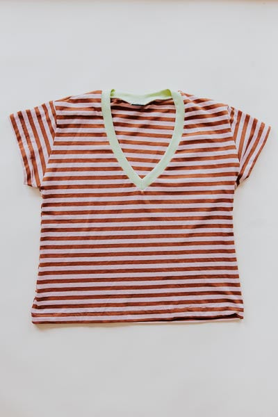 Vintage Stripe V-Neck