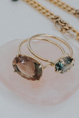 Prong Set Gemstone Ring - Sunstone 14k thumbnail