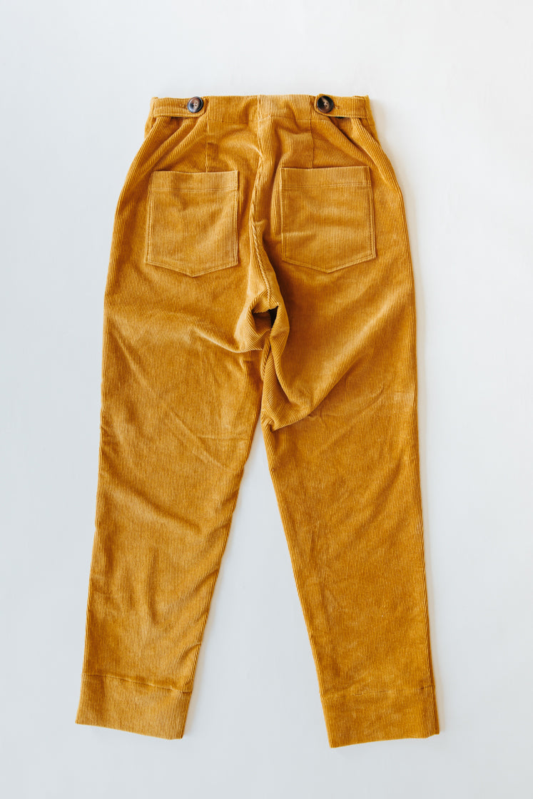 Wings Hawaii retro pocket pants in marigold corduroy - back