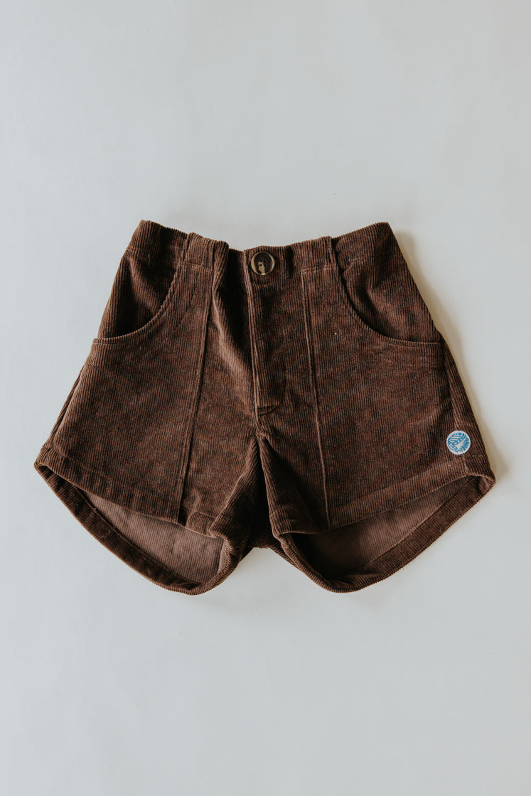 Retro Pocket Shorts - Brown Corduroy