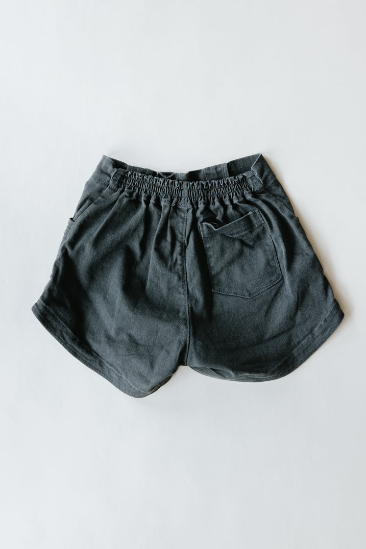 Retro Pocket Shorts - Charcoal Twill