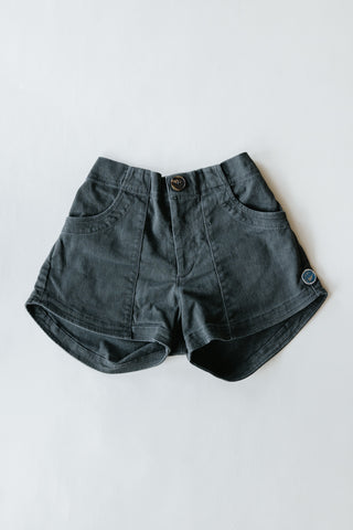 Retro Pocket Shorts - Charcoal Twill