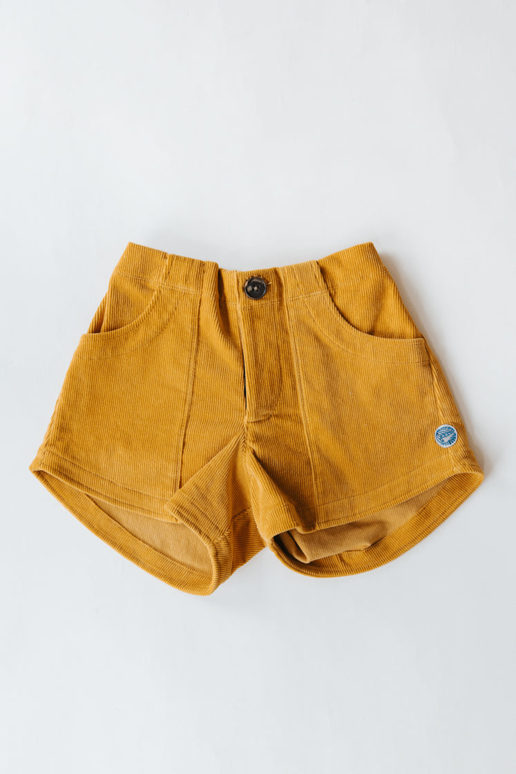 Retro Pocket Shorts - Marigold Corduroy