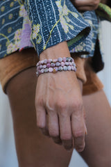 Stretchy Beaded Bracelet - Rhodochrosite thumbnail