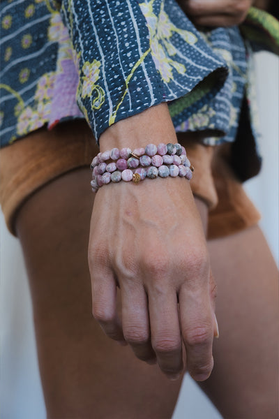 Gem Stretch Bracelet - Rhodochrosite