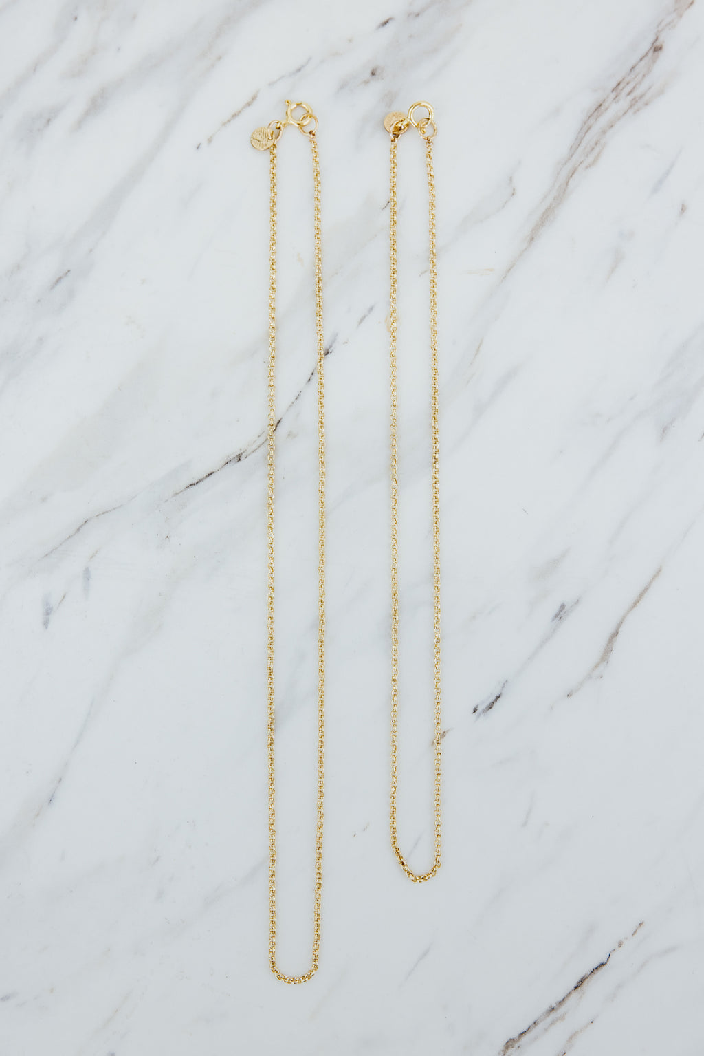 Wings Hawaii fine jewelry made in Maui. Charm Bar Collection. Rolo Chain in 14k gold fill. 18" or 20" length. Wear solo, layered, or add charms. 