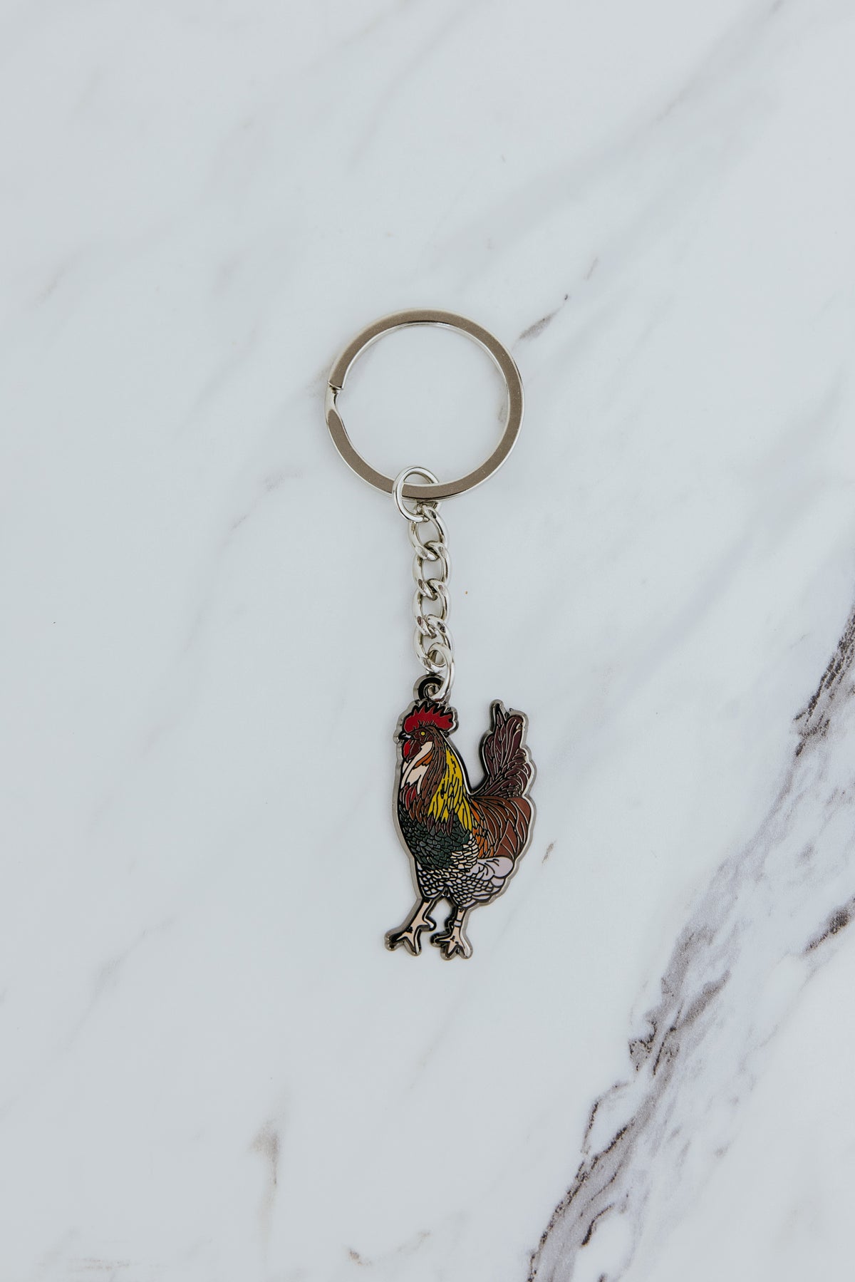 Wings Hawaii Enamel Keychain - Rooster