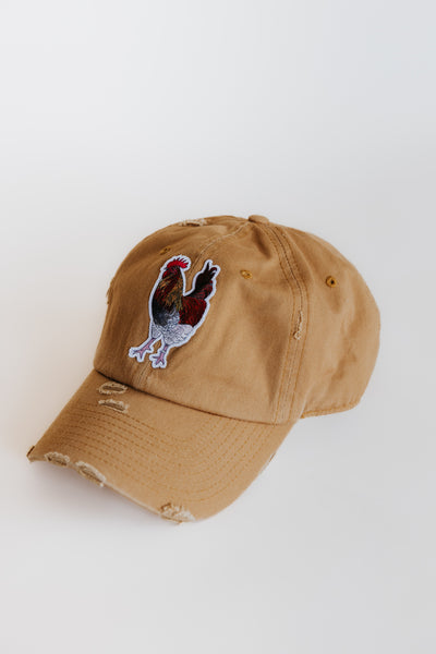 Distressed Dad Hat - Rooster