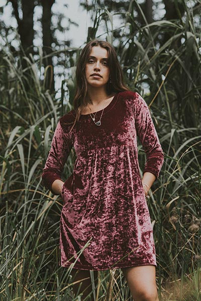 Velvet Baby Doll Dress