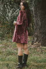 Velvet Baby Doll Dress thumbnail