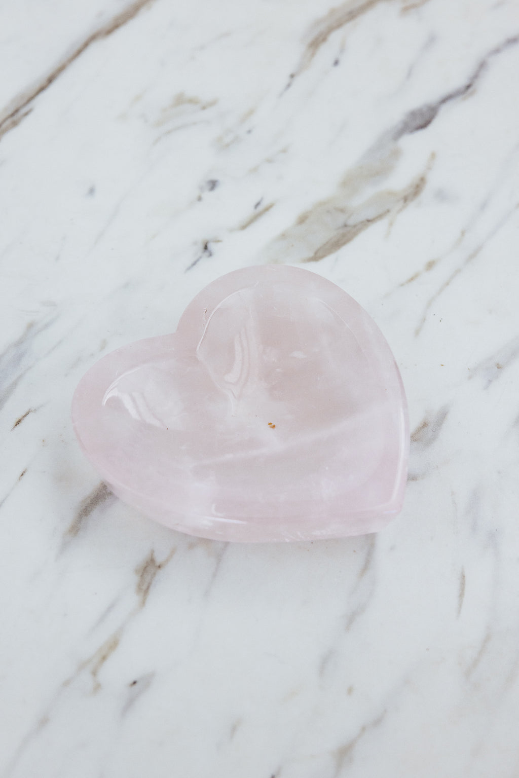 Wings Hawaii rose quartz heart shaped bowls. Unique crystal gemstone gifts from Maui. 