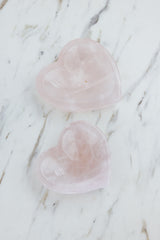 Wings Hawaii rose quartz heart shaped bowls. Unique crystal gemstone gifts from Maui.  thumbnail