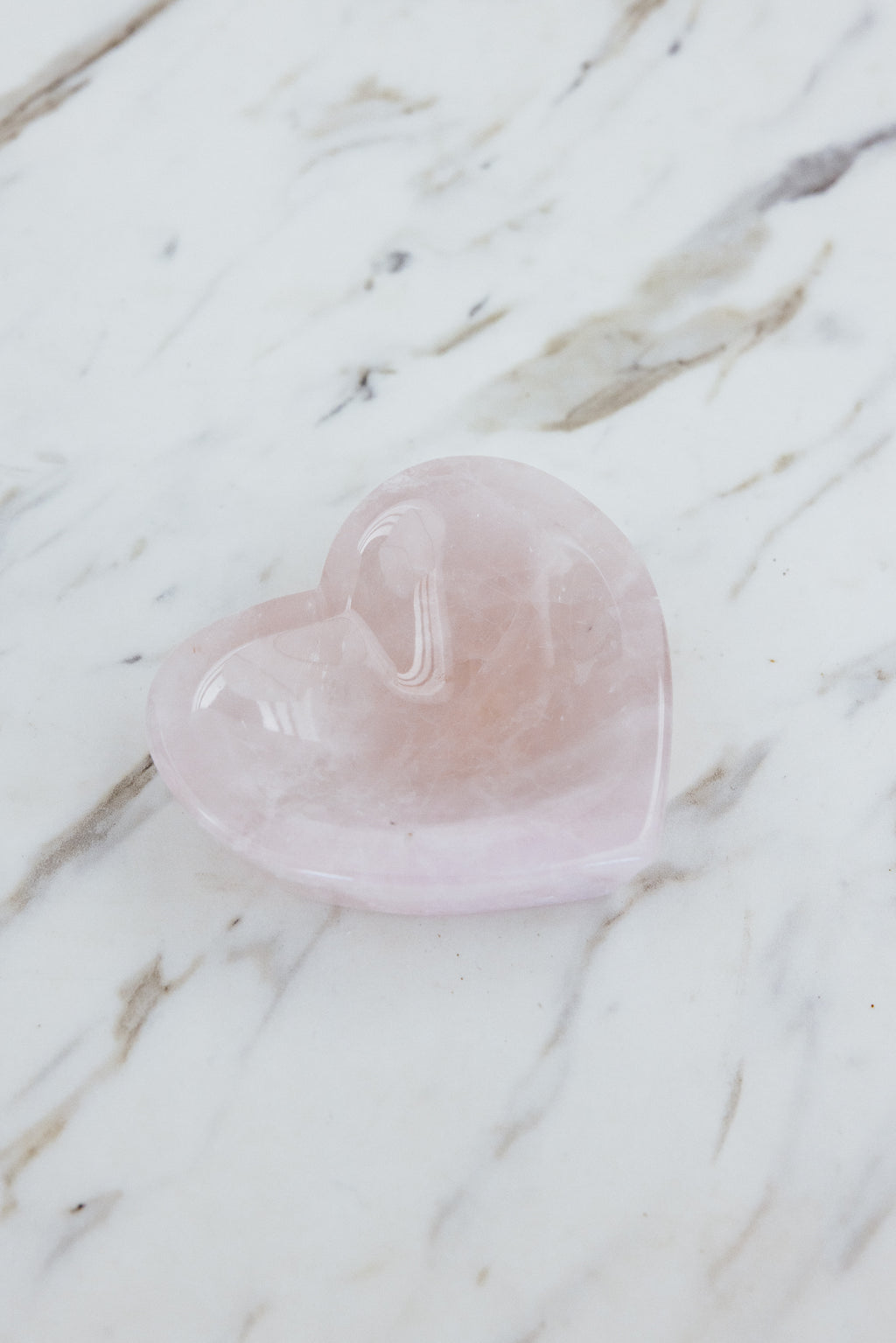 Wings Hawaii rose quartz heart shaped bowls. Unique crystal gemstone gifts from Maui. 