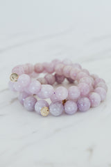 Gem Stretch Bracelet Large - Kunzite