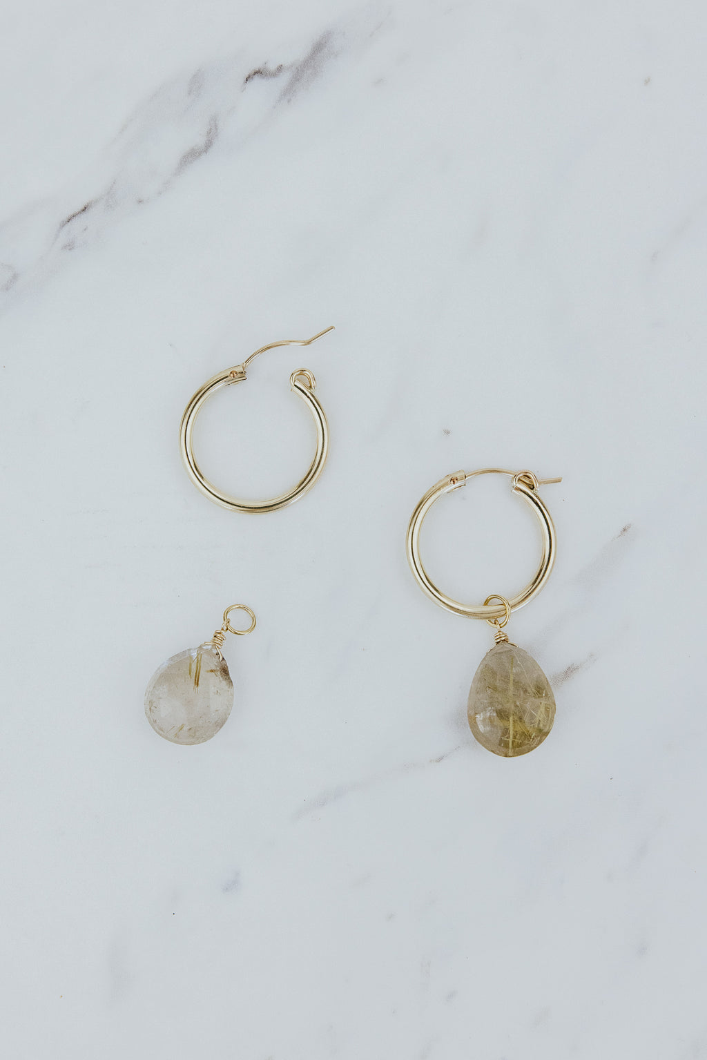Earring Charms - Rutilated Quartz | GF