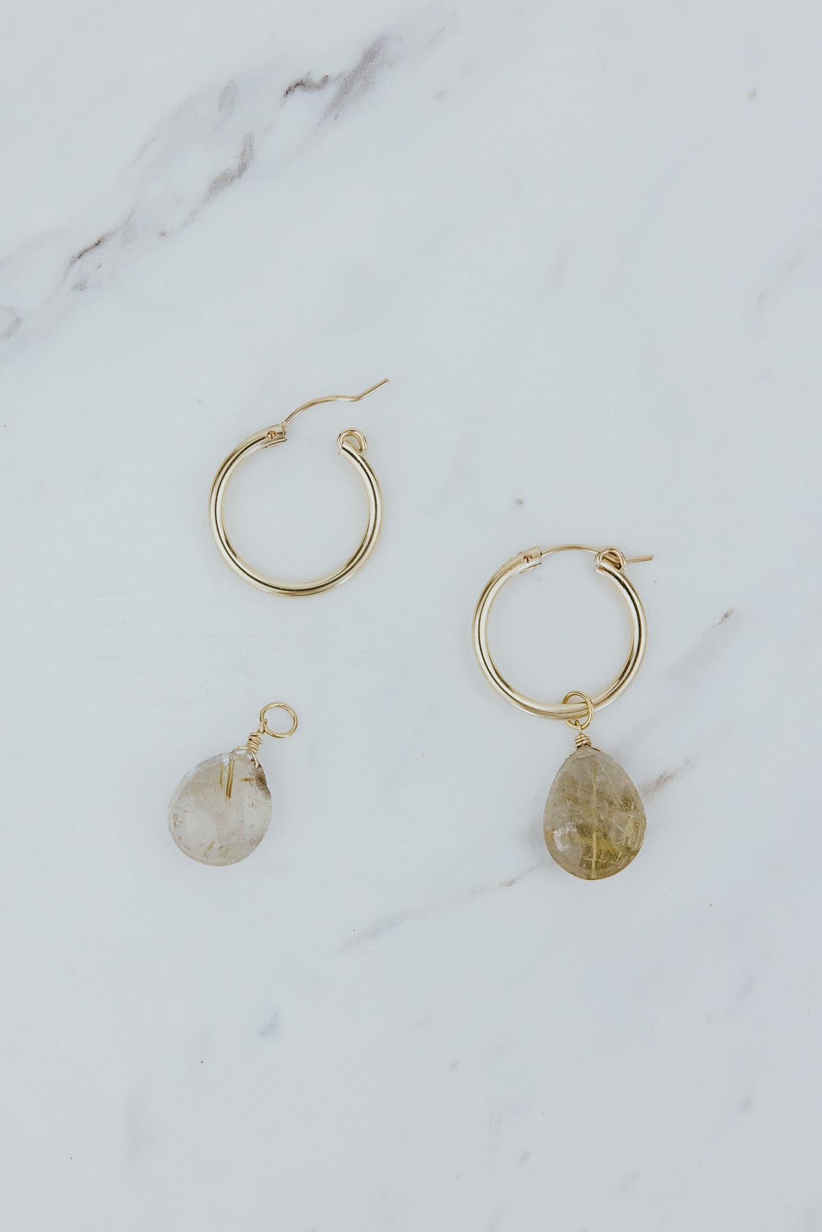 Earring Charms - Rutilated Quartz | GF