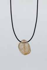 Leather Necklace - Rutilated Quartz