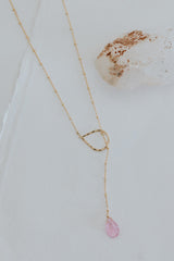 Lariat Necklace - Pink Sapphire thumbnail