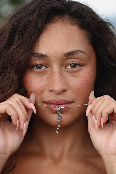 Seahorse Diamond Eye Necklace