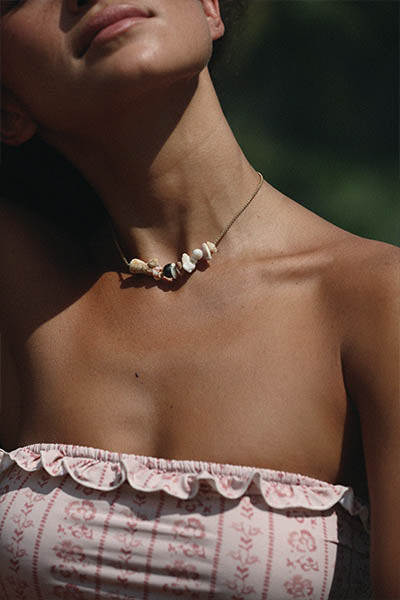 Shell Lei Choker - Tahitian Pearl