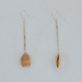 Shell Drop Chain Earrings | Cowrie Shell