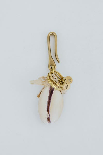 Fishermans Hook, Shell & Silk Keychain