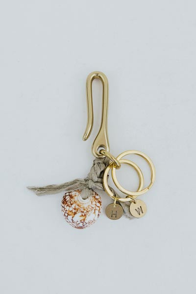 Fishermans Hook, Shell & Silk Keychain